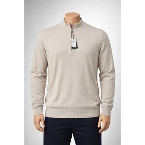 Peter Millar Crown Collection Wool Blend Quarter Zip Sweater Men’s XL NWT Cream
